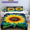 3pcs Sunflower Duvet Cover Set, Soft Comfortable Duvet Cover,Guest Room (1*Duvet Cover + 2*Pillowcase, Without Core) yy251104133