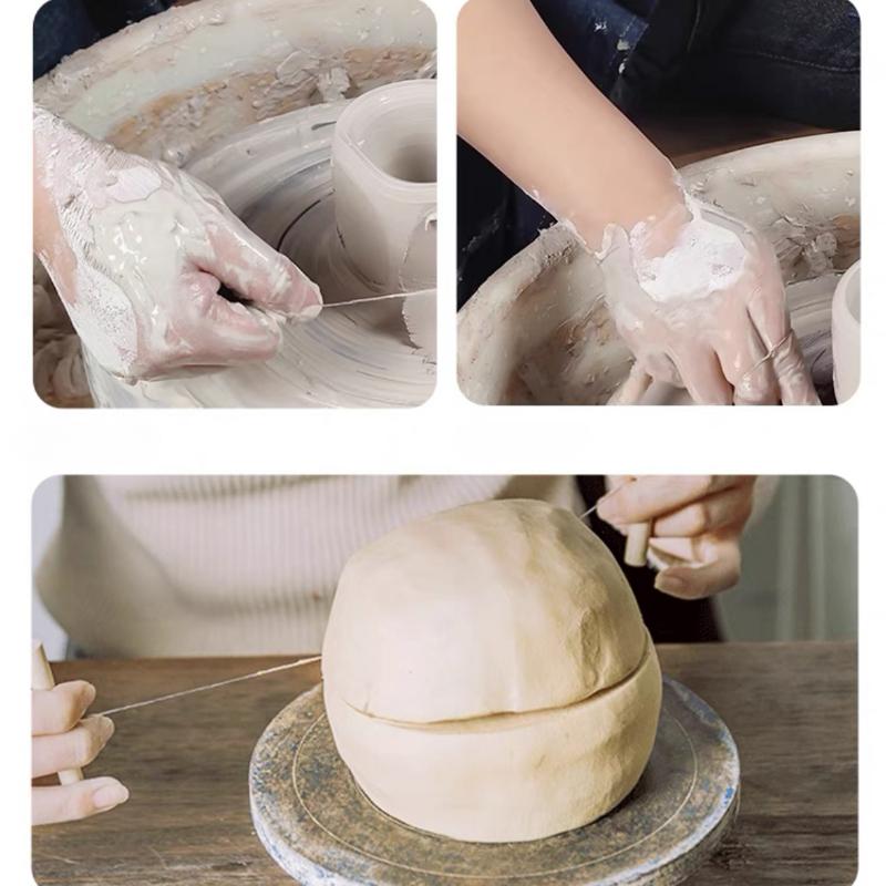 Lera Trådskärare Skarp Lerskivare med 2 Mjuka Gummihandtag Bekväma Lerskärverktyg Multifunktionella Keramikhjulsverktyg