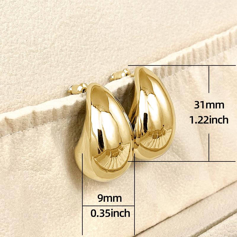 Huitan Fashion Water Drop Earrings for Women Metal Gold Color/copper Plated Zircon for Female Daily Wearable Accessories Gift