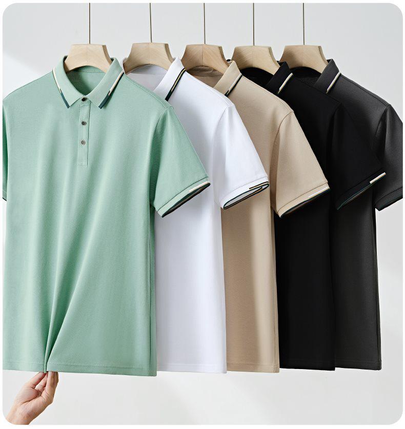 Men's Summer Short Sleeve Polo Shirt - Fashionable & Casual Breathable Lapel Tee
