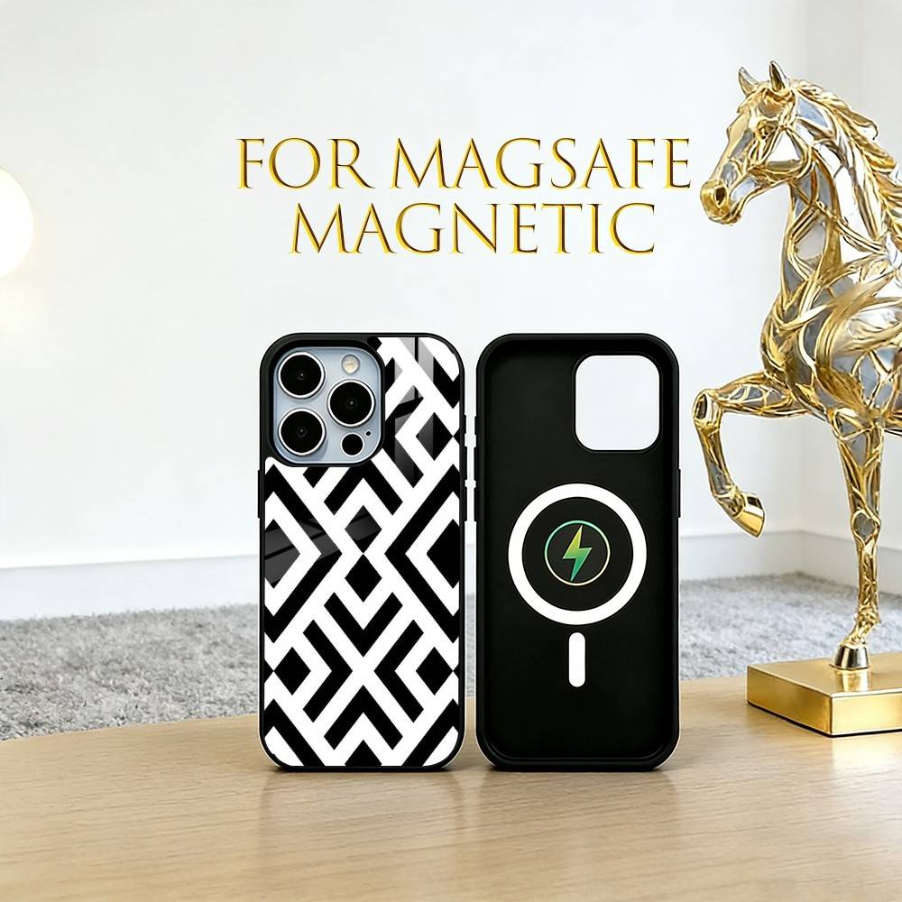 Geometric Pattern  Phone Case For iPhone17,16,15,14,13,12,11 Plus,Pro Magnetic For Magsafe Wireless Charging