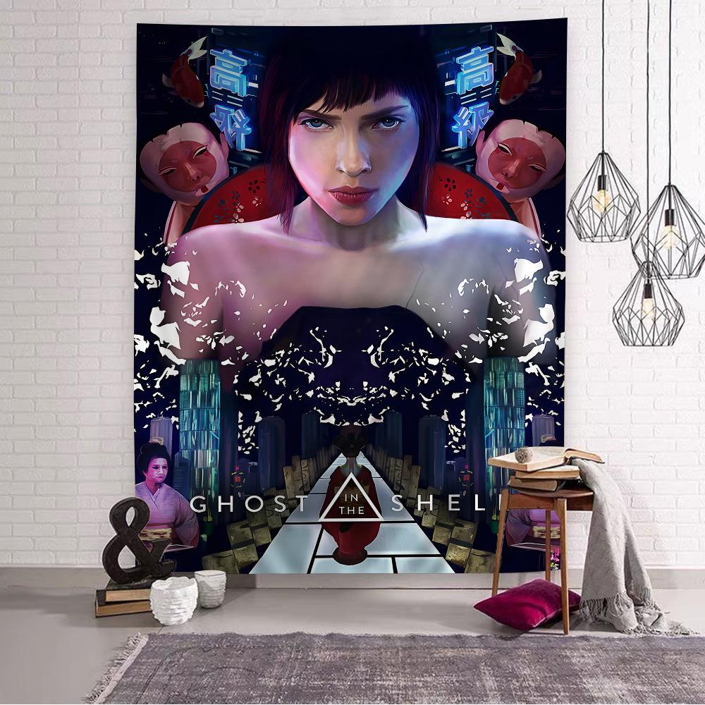 Classic Japan Anime Ghost In The Shell Print Cartoon Tapestry Home Decoration Hippie Bohemian Decoration Divination Home Decor