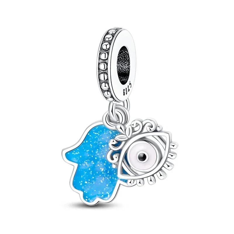 925 Silver Color Evil Eye Charm Demon Eye Bead For Original Bracelet&Bangle DIY Making Fashion Jewelry Gift