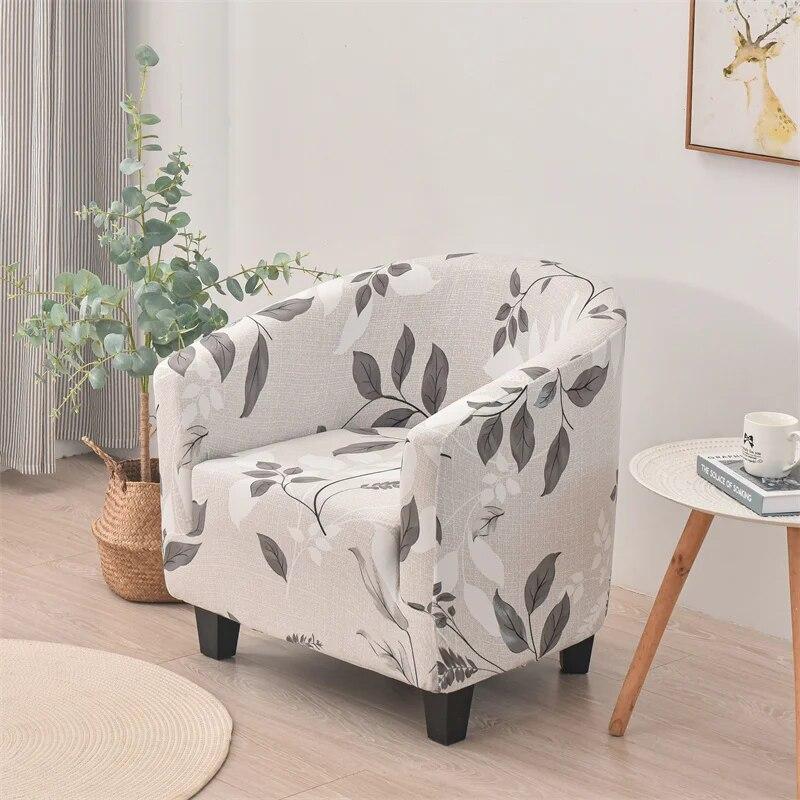 Floral Club Bath Tub Chair Cover Spandex Single Armchairs Cover Stretch Sofa Couch Slipcover for Living Room Furniture Protector