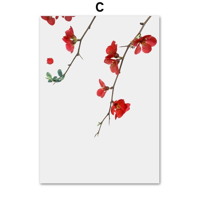 Canvas Painting Palnt Poster Red Maple Leaves Wall Art Picture Modern Nordic Posters and Prints Livingroom Bedroom Wall Decor No Frame