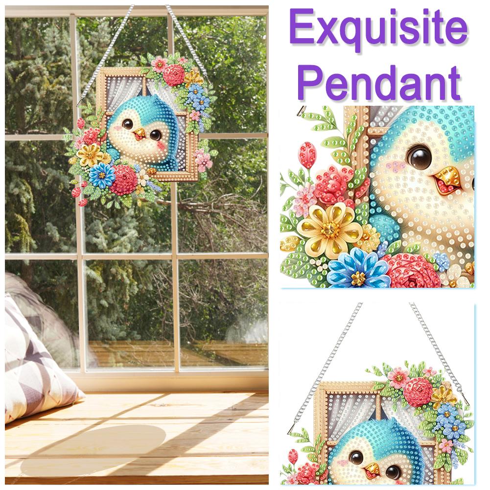 Acrylic 2D Flat DIY Special Shape Rhinestone Diamond Art Window Pendants Diamond Art Pendant Window Hanging Art for Home Decor