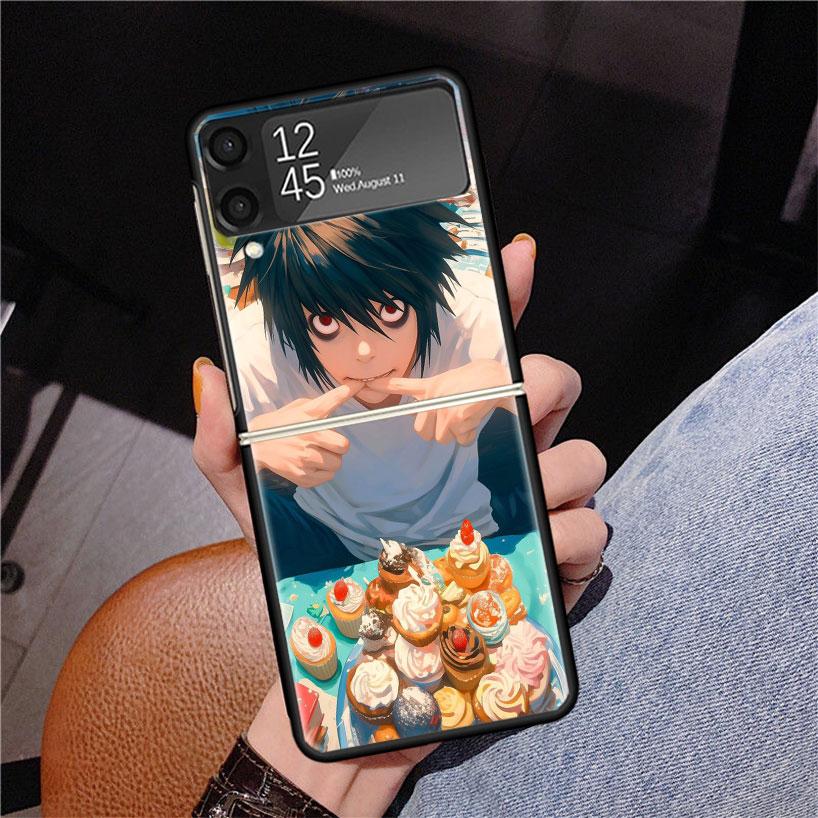 N-Note D-Death L Lawliet Phone Case For Samsung Z Flip 7 6 5 4 3 Galaxy ZFlip7 ZFlip6 ZFlip5 ZFlip4 ZFlip3 5G Print Cover