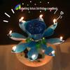 Lotus Rotating Music Birthday Candle for Cake - Advanced Design for Girls