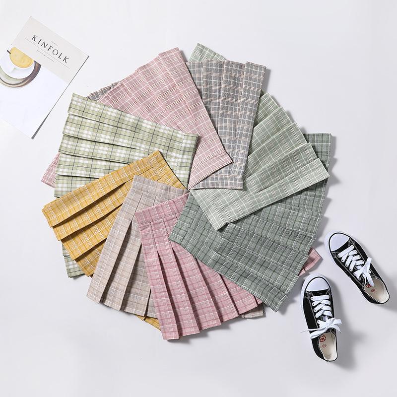 Sommer Damen Plissee Röcke Hohe Taille Damen Karomuster Minirock Süß Niedlich Damen Mädchen Tanzrock Preppy Stil Plissee Röcke