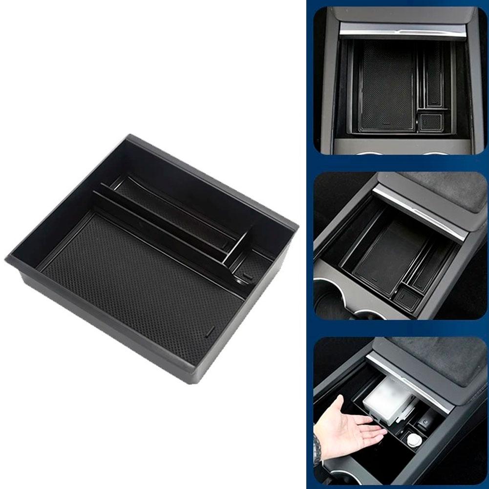 For Tesla Model 3 Y Juniper Highland 2025 ABS Center Console Organizer Tray Armrest Storage Box Accessories