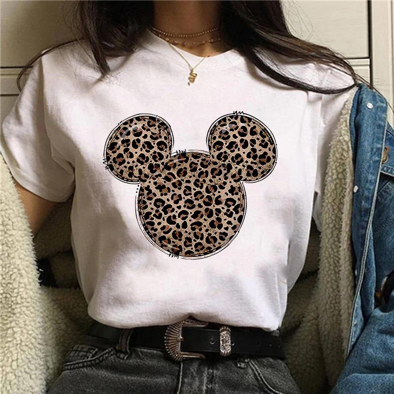 Disney T-shirt Gothic Fashion Mickey T-shirt Minnie Mouse Print Casual T-shirt Women's Kawaii T-shirt Kawaii Loose Clothing