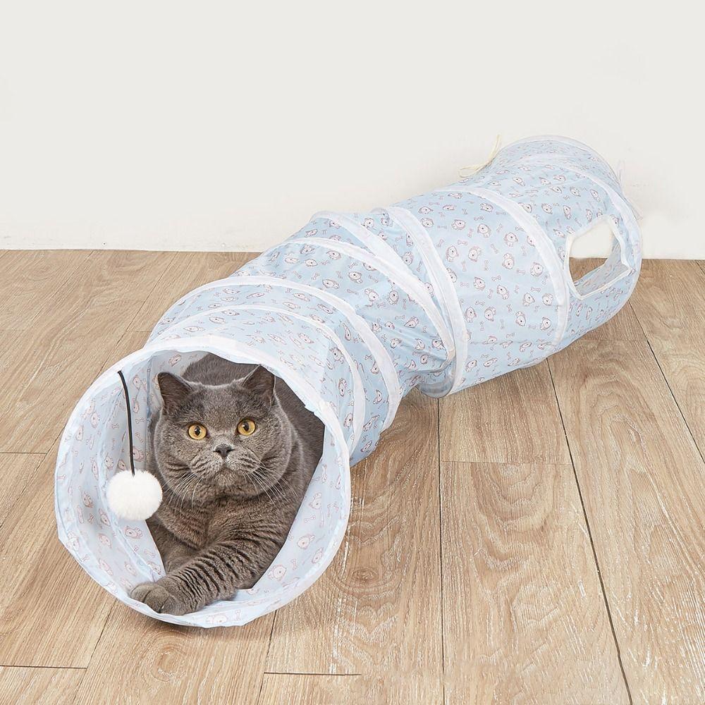 

Wear-resistant S-shape Kitty Tunnel Collapsible Cat Training Toy Pet Cat Tunnel Toy Indoor