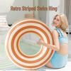 Inflatable Retro Stripe Swim Ring for Adults