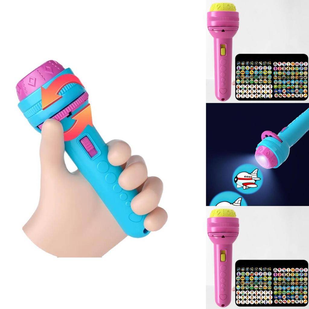 Kids Projection Flashlight Fun Bedtime Stories Toy For Early Learning.
