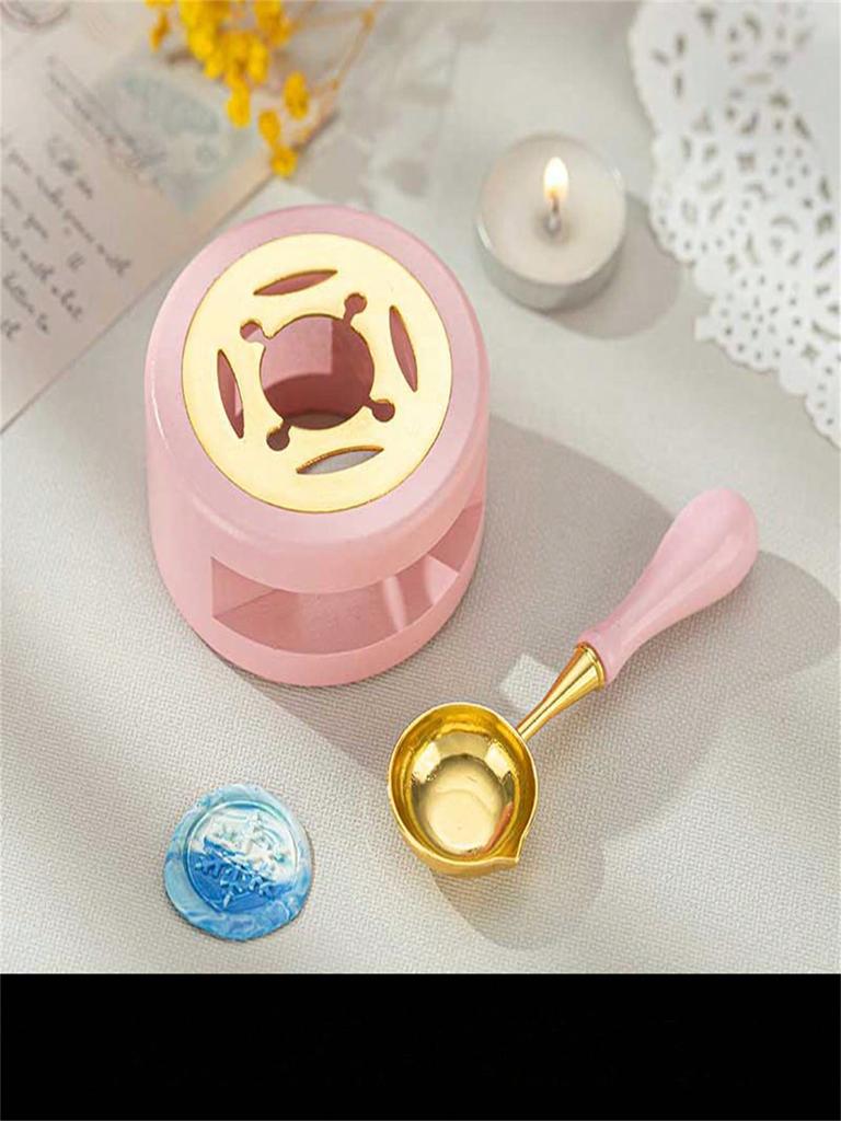 2PC/SET Wax Seal Stamp Kit With Sealing Wax Warmer, Wax Melting Spoon For Wedding Gift Envelopes