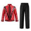 Red and Black Color Matching Michael Jackson Costume MJ Classic Suit Halloween COS Costume