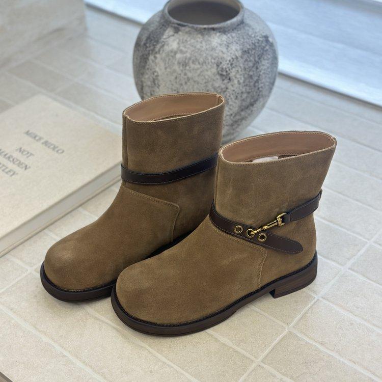 Huge good-looking~ thick-soled Martin boots women's 2025 new autumn popular short boots retro western locomotive stacking boots