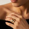1Pcs Colorful Zircon Open Ring for Women, Stainless Steel Ring, Party Gift