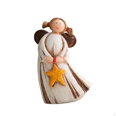 Angel Statue Desktop Ornament Collection Rustic Creative Girl Sculpture Resin Figurine for