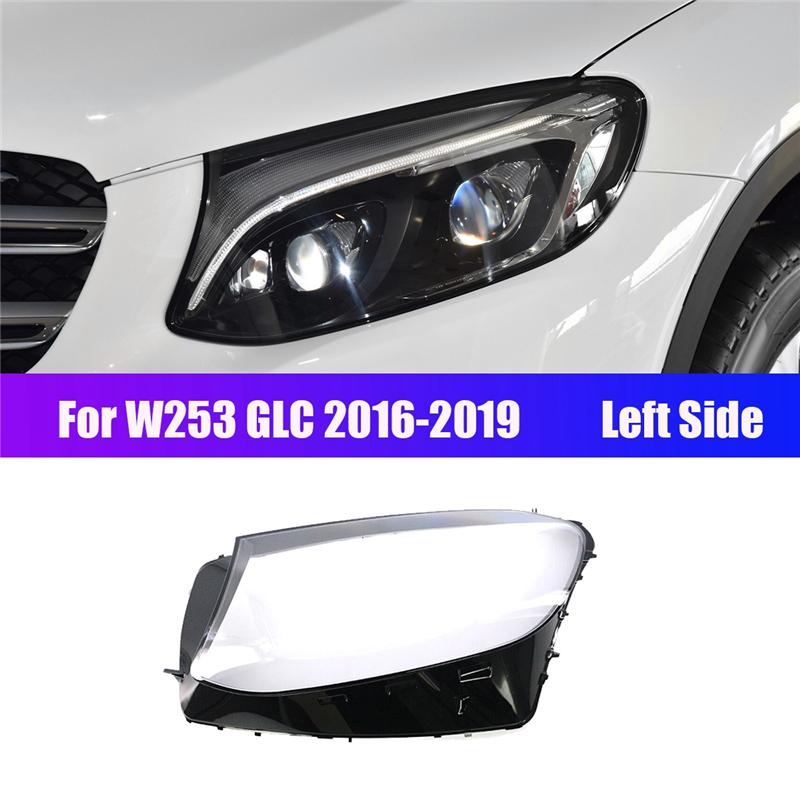 For Mercedes-Benz W253 GLC 200 250 300 2016-2019 Car Headlight Lens Cover Head Light Lamp Shade Shell Lens Case-A99D