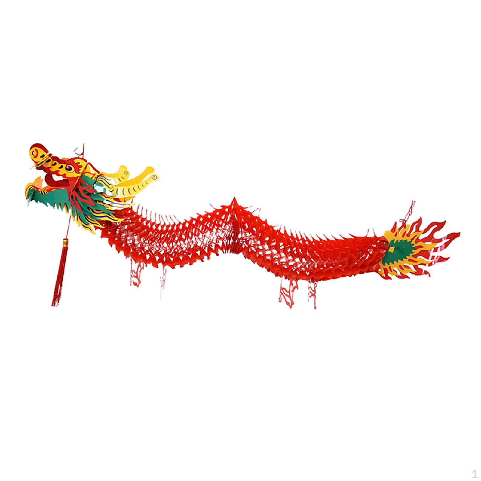 3D Chinese Year Paper Dragon Garland Hanging Decoration Restaurant 1.5 meter