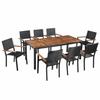 Wicker Resin Dining Set - Brown / Black - Vintage Style