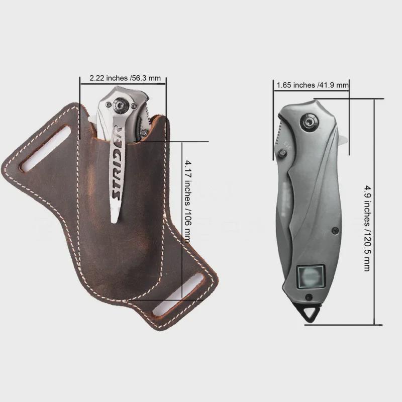 EDC Taktisches Outdoor-Überlebenswerkzeugset: Klappmesser, Scheide und Gürteltasche