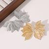 Exaggerated Gold Color Leaf Texture Fan Earrings For Women Metal Earing Jewelry  Trending New Women's Earrings Accessories