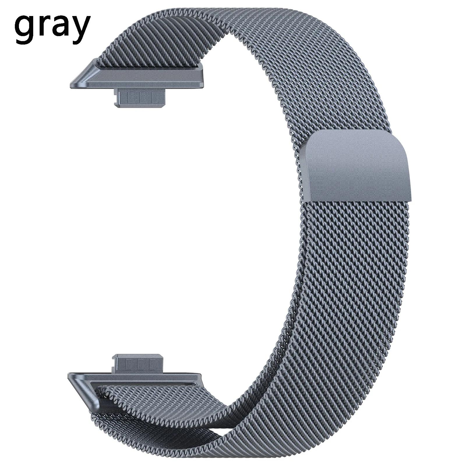 

Металлический ремешок для Huawei Watch Fit 3 Band Магнитный браслет из нержавеющей стали для Huawei Watch Fit3 Band Аксессуары for huawei watch fit 3 серый