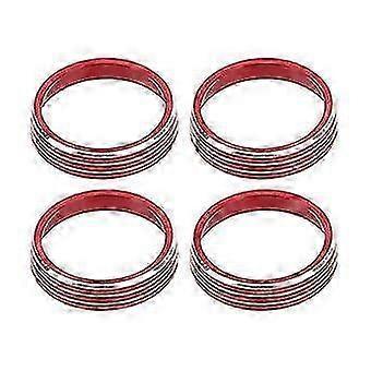 4pcs Red Aluminum Alloy AC Air Vent Knob Trims Rings Replacement for Honda VEZEL XRV 25-26