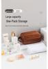 Men's Luxury PU Leather Makeup Bag - Large Capacity, Handheld, Elegant Wash Bag