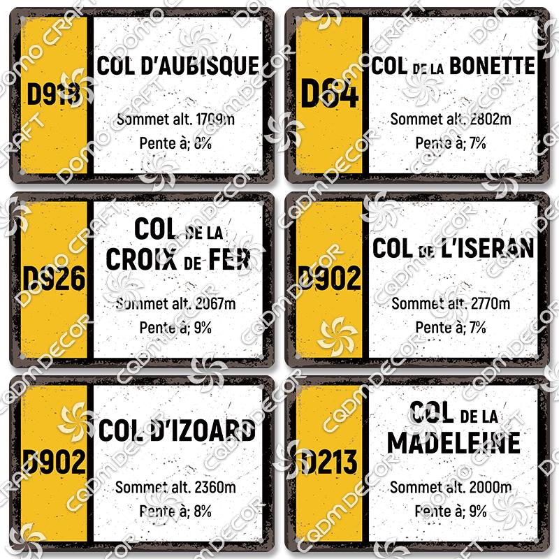 Berg Höhe Poster Metall Blechschilder Col De La Madeleine Hautacam Metallplatte Wanddeko Club Pub Wohnzimmer Zuhause