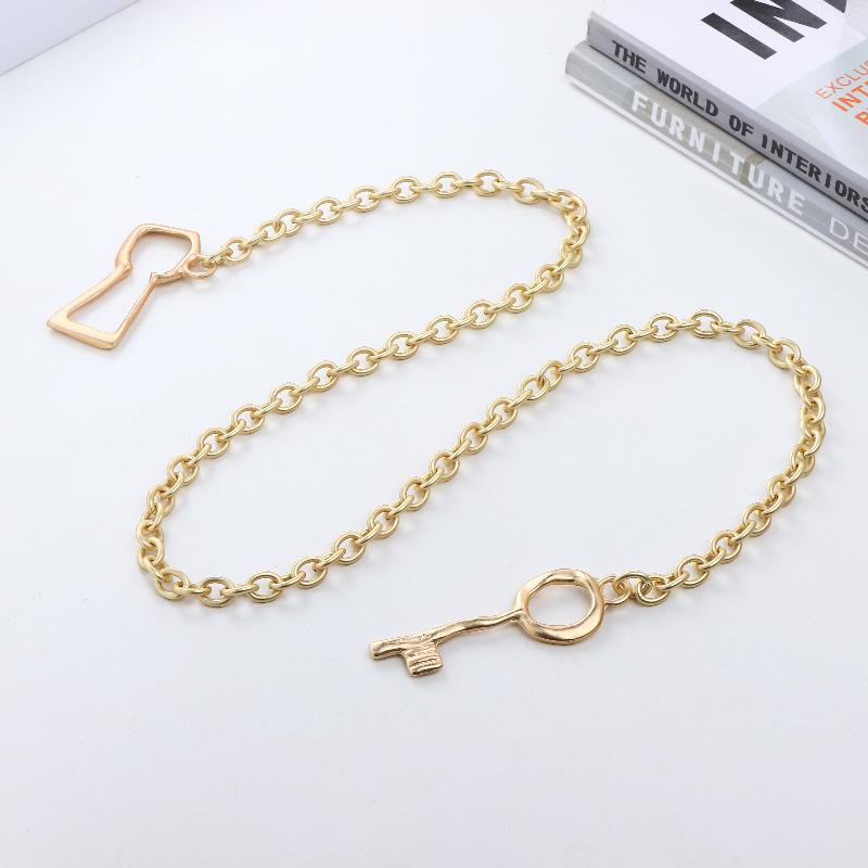 Design Matte Thick Chain Key Pendant Necklace For Women Jewelry Gift Trend Long Necklace Accessories