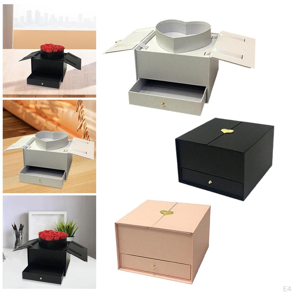 Empty Flower Arrangement Gift Box 9.8x9.2x6inch Cardboard Material Versatile with Drawer for Florist