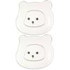 Sauce Dish Plates Dinnerware 2Pcs Snack Plate Easy To Clean Plastic Cartoon Bear Shape Kitchen Gadget