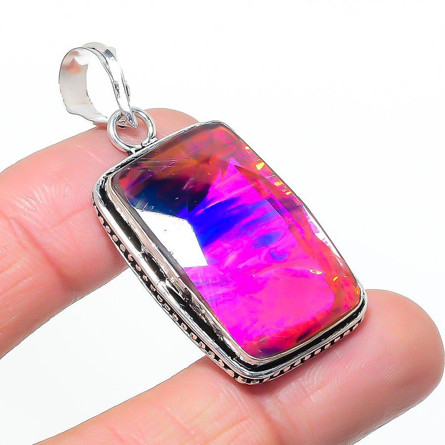 Natural Ammolite Gemastone 925 Sterling Silver Jewelry Pendant 1.97 AP-14524