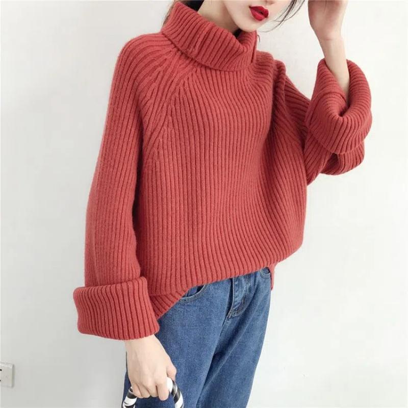 Осень-зима мода водолазка с длинным рукавом однотонные свитера женская одежда повседневная универсальная простота нижняя рубашка топы M 2319₽