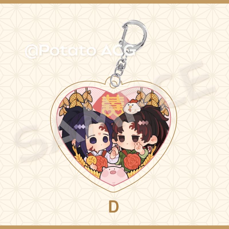 Přívěsek na klíče Anime Demon Slayer Kimetsu No Yaiba Kamado Tanjirou Oboustranný HD Přívěsek na tašku Dárek pro fanoušky Cosplay rekvizity Šperkový dárek