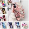 Clear For Oppo Reno 13F 4G CPH2701 Case 5G CPH2699 Luxury Fashion Flowers Kawaii Cute Painted Cover For Oppo Reno 13F Phone Case