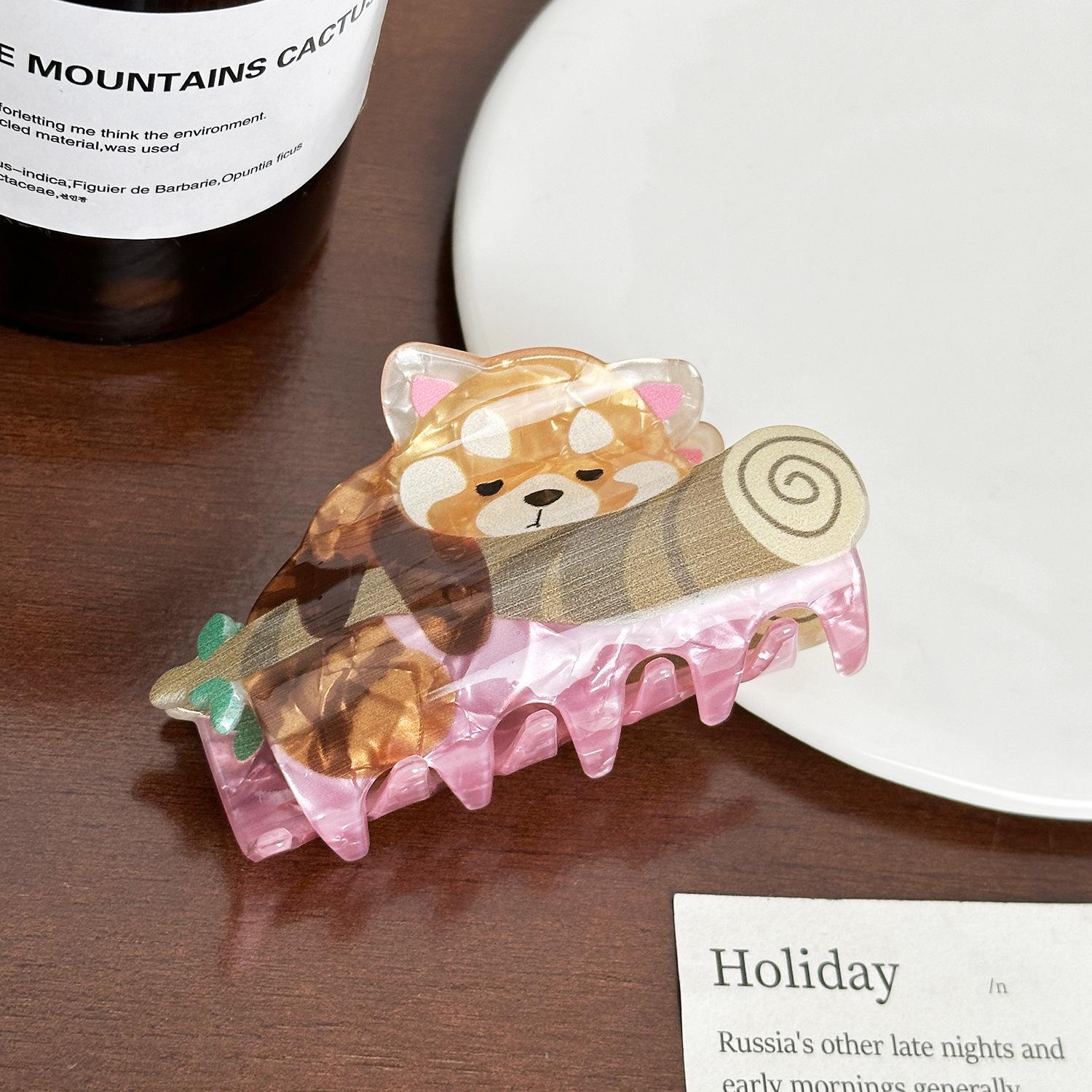 Adorable Cartoon Animal Acrylic Hair Clip - Girly Heart Design, New Style Shark Hairpin Claw