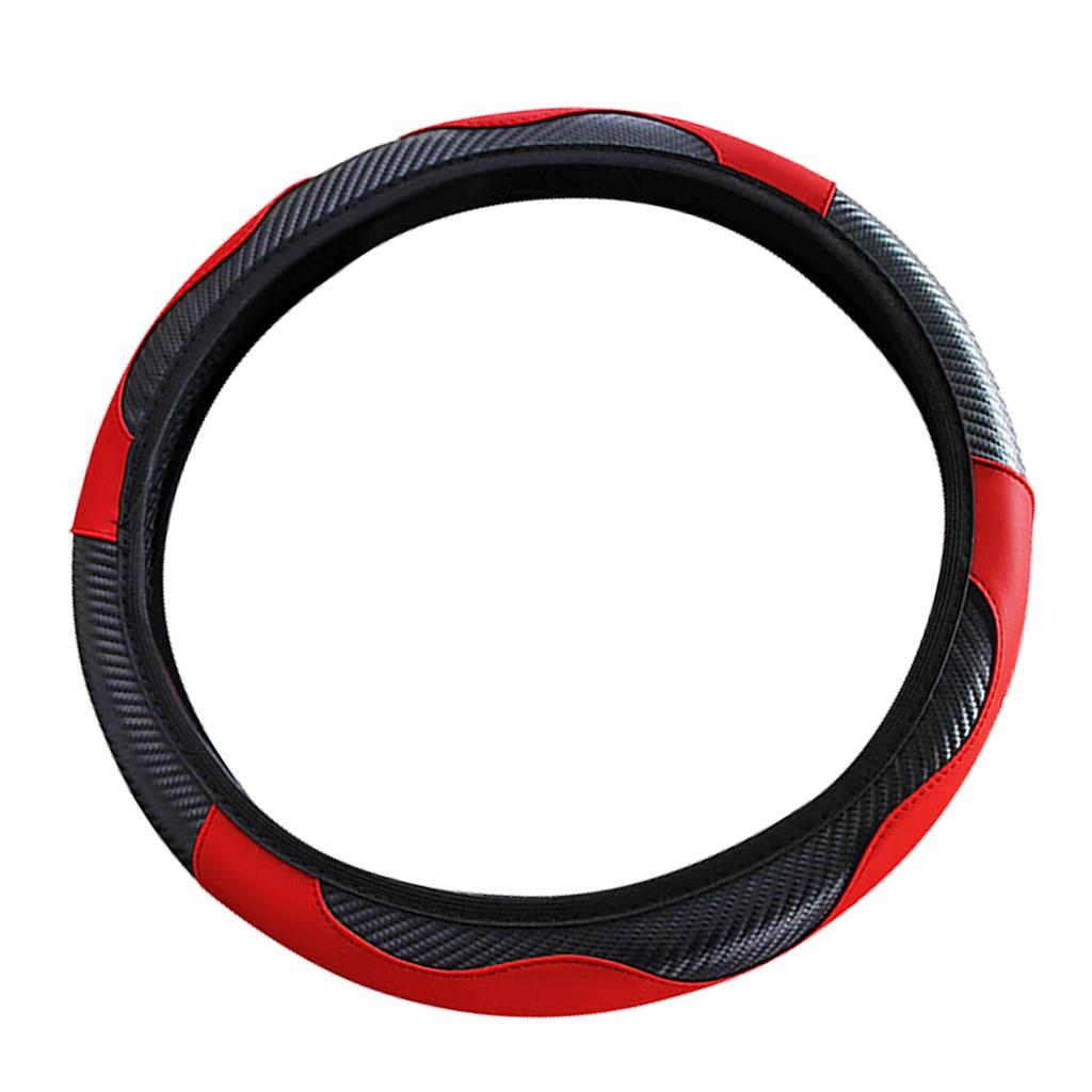 38CM Steering Wheel Cover Carbon Elastic Handle Sleeve Non Slip Steering Wheel Cover for Car