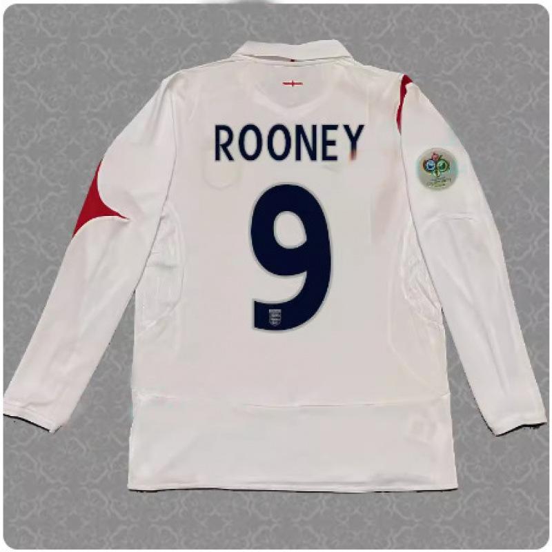 2006 England jersey home No. 7 Beckham long-sleeved football jersey retro 06 World Cup 4 Gerrard