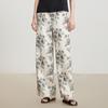 Gejin Women's Printed Wide-Leg Straight Casual Trousers