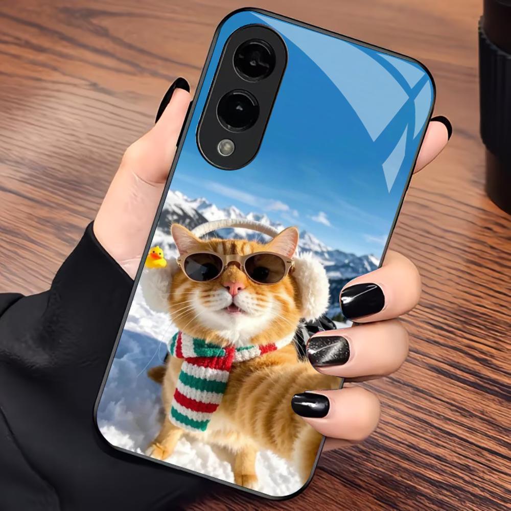 Kitty Luxury High-end PhoneCase Glass TPU PhoneCase for Samsung Galaxy S26 S25 S24 S23 S22 S21 FE,Ultra,Plus Dropresistant