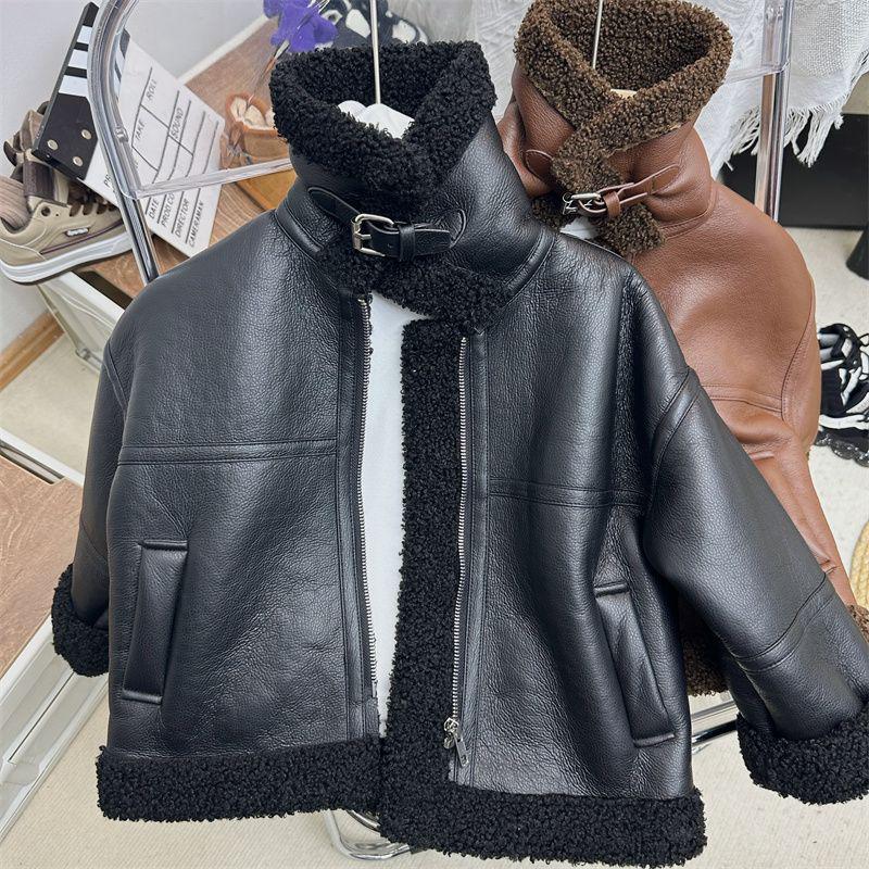 

Boys Fleece-Lined Leather Jacket - Autumn/Winter 2025, Street Style Fashion for Kids 90