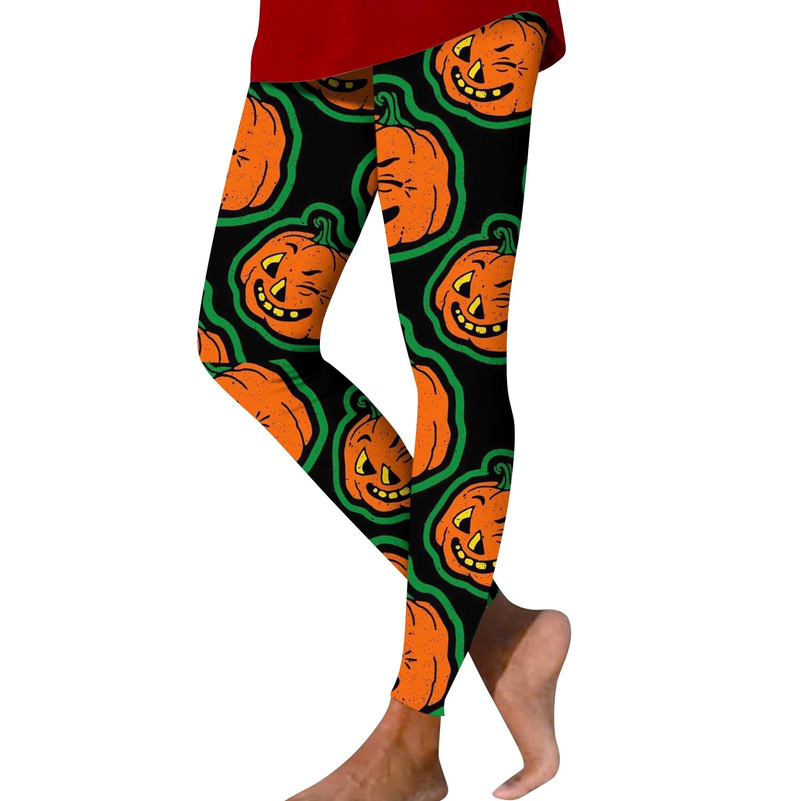 

Женские модные брюки с эластичной нижней частью и принтом на Хэллоуин, эластичные брюки для йоги, девятиминутные брюки XL шафрановый