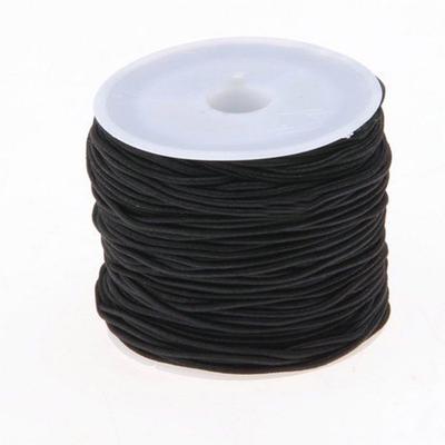 Linie elastică elastică neagră de 24 m, snur rotund de mărgele, sfoară, fir, bobină