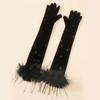 Elegant Operas Gloves Women Dancing Dress Gloves Female Evevning Party Gloves Embossed Butterfly Gloves for Night Club