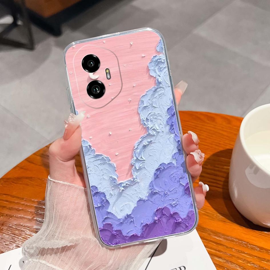 Silicone Soft TPU For Huawei Honor 300 Pro 70 200 Lite X5B Plus X6 X6B X6S X8 Back Cover Fashion Pink Bow Tie Pattern Transparent Anti Slip For Huawei