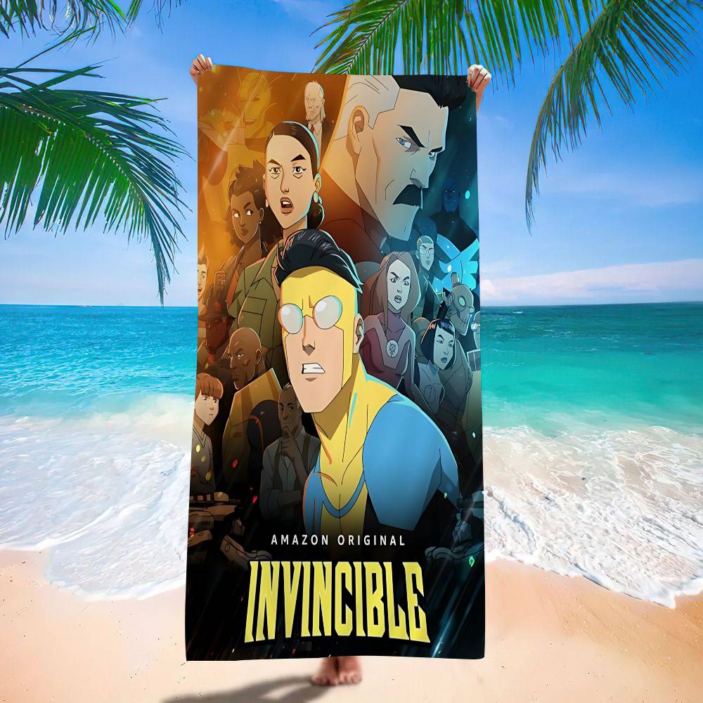 

Superhero Invincible Movie Microfiber Beach Towel Absorbent Quick Dry Soft Yoga Swimming Resort Mountain Climbing Towel W30*H60(CM)